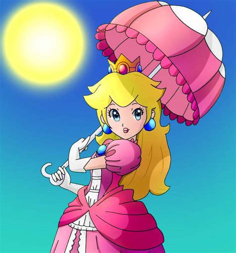 princess peach with umbrella